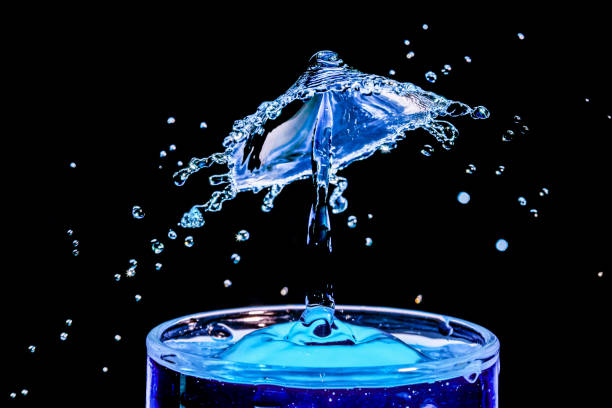 istock Macro Shot of a Water Drop Collision 1350722793