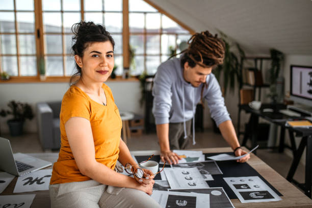 istock Portrait of young graphic designer in studio 1350724948