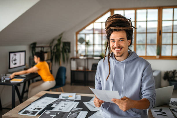istock Portrait of young graphic designer in studio 1350725075