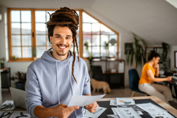 istock Portrait of young graphic designer in studio 1350725077
