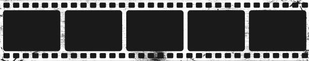 grungy film strip, blank photo frames, free space for pictures, vector, fictional artwork grungy film strip, blank photo frames, free space for pictures, vector, fictional artwork spool photos stock illustrations