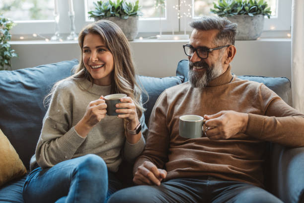 istock Mature couple at home for Christmas 1350728020