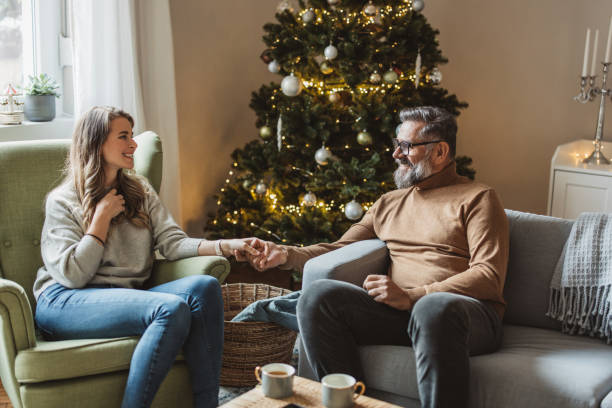 istock Mature couple at home for Christmas 1350728196