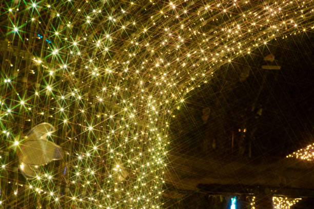 istock Tunnel of light decorated with lights 1350732110