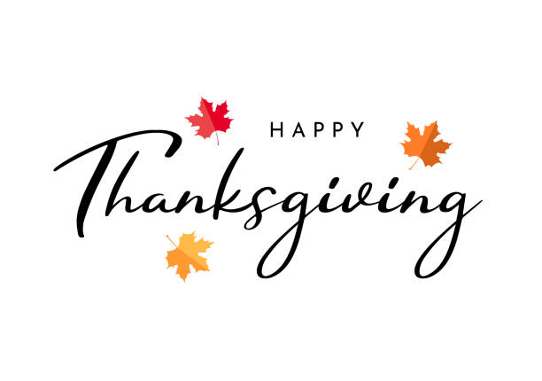 happy thanksgiving lettering card, white background. vector - thanksgiving 幅插畫檔、美工圖案、卡通及圖標