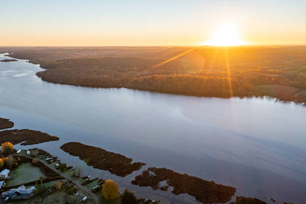 istock Aerial Rice Lake and Trent River, Hastings, Canada 1350737217
