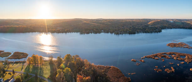 istock Aerial Rice Lake and Trent River, Hastings, Canada 1350737257