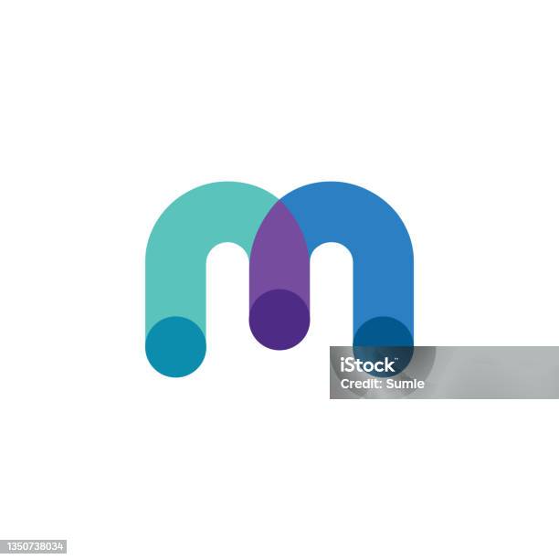 M Sign Horizontal M Symbol Abstract Overlapping Style Stock Illustration - Download Image ...