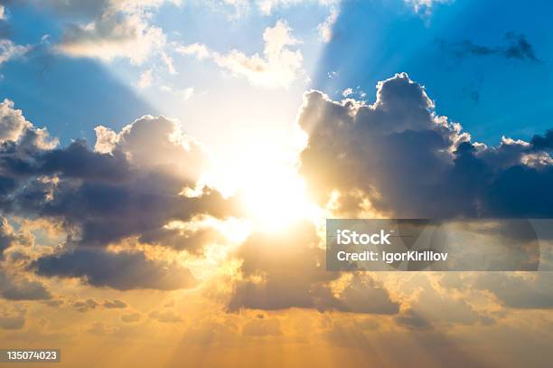 Cloudscape At Sunrise Stock Photo - Download Image Now - Cloud - Sky, Cloudscape, Sun