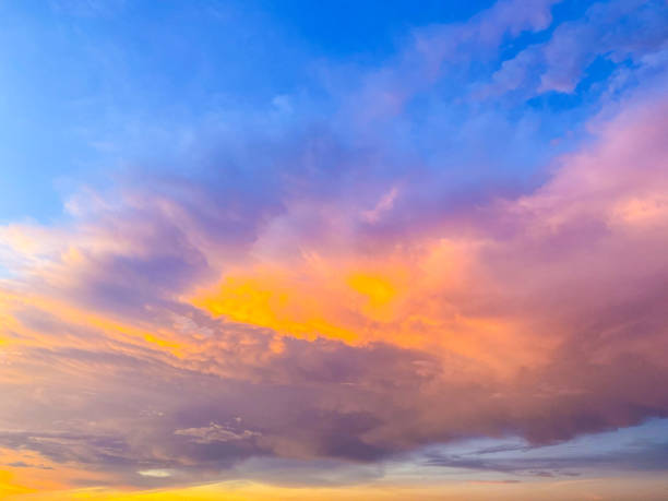 istock Colorful cloudy in the sky at sunset,Dramatic cloudscape,The large cloud formation with sunset effect. 1350741844