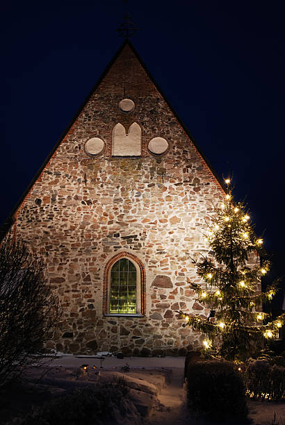 istock christmas night scenery in Finland 135074354