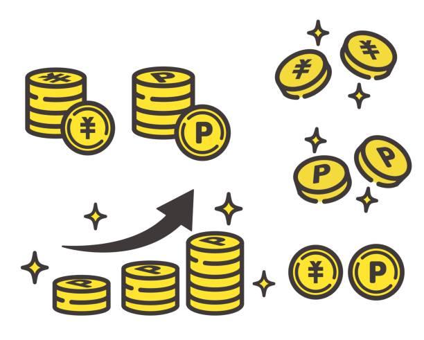 ilustrações de stock, clip art, desenhos animados e ícones de vector illustration material of coins of points and currencies / poi activity / icon / coin - ilustrações de moeda