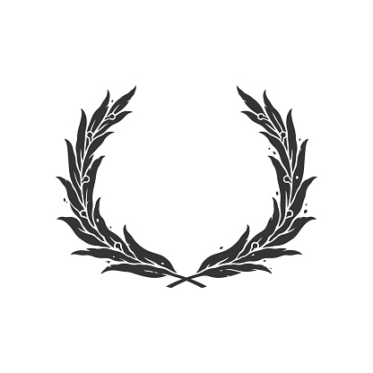 Laurel wreath silhouette grunge design