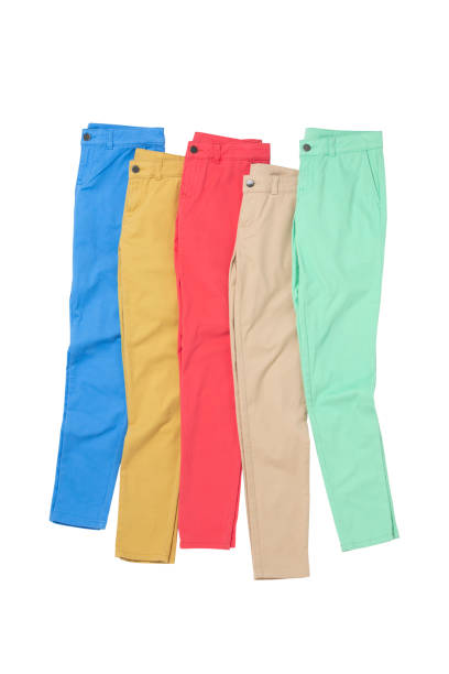 istock Colorful jean pants isolated on white 1350754483