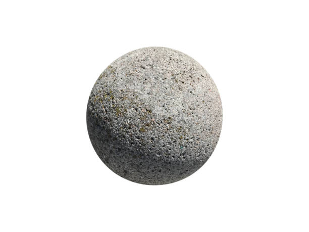 istock gray stone ball isolated on white background 1350755342