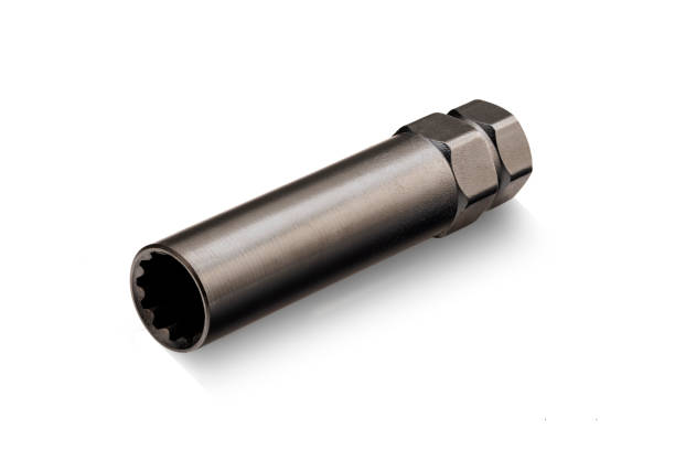 istock secret key puller head tool for tightening and screwing wheel nut or bolt fasteners black metal color steel isolated 1350755351