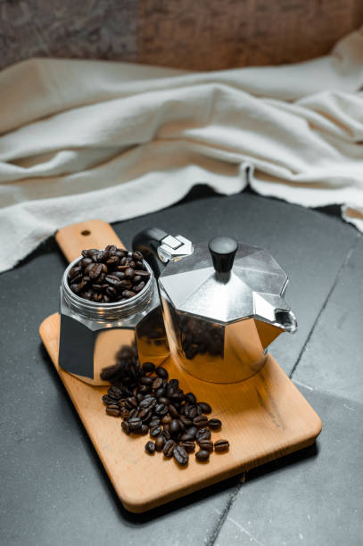 istock Glass of coffee on the table 1350759746
