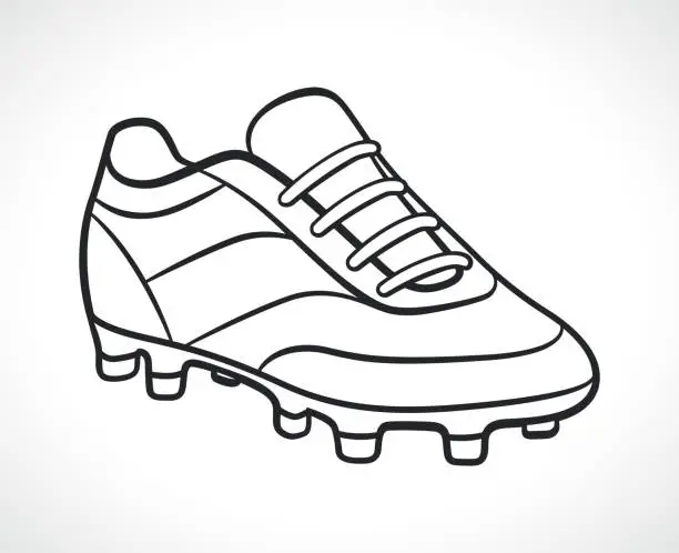 Vector illustration of soccer shoe black and white