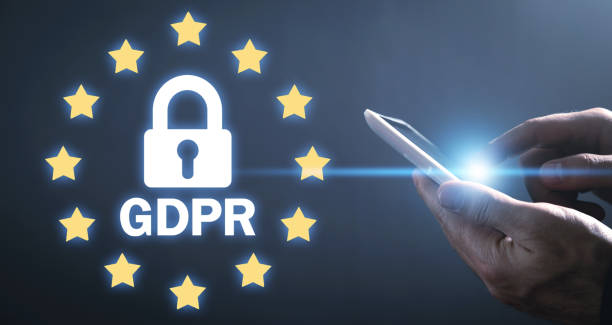 istock Businessman using white digital tablet. GDPR-General Data Protection Regulation 1350780378