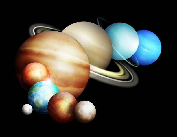 istock Planets of the solar system isolated on a transparent background. Set of realistic planets illustration 1350780587