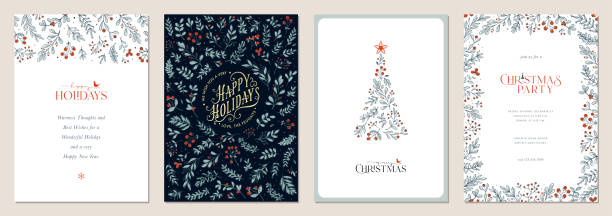 유니버설 크리스마스 templates_27 - christmas backgrounds holiday retro revival stock illustrations