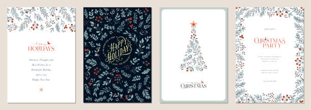 uniwersalne templates_27 świąteczne - wreath christmas holiday backgrounds stock illustrations