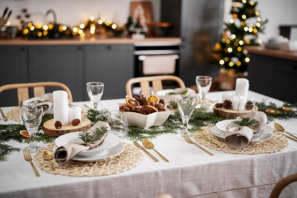 istock Christmas decoration at the table 1350787822