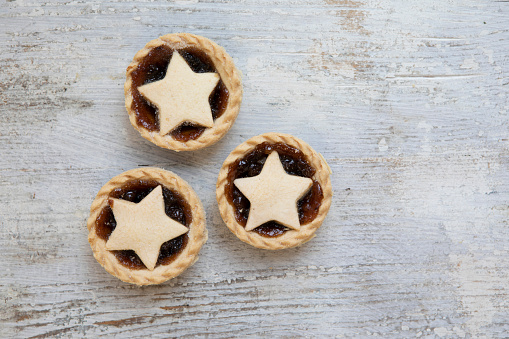 Mince pies are a traditional sweet food eaten at Christmas