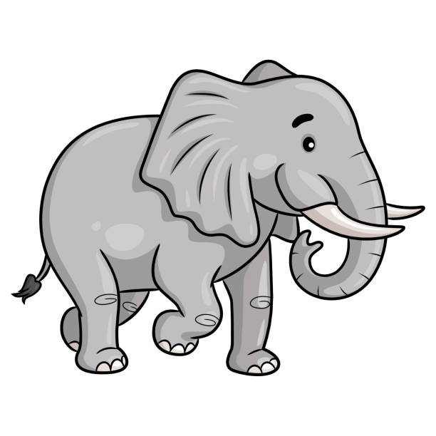  Ilustración de Dibujos Animados De Elefantes Andante y más Vectores Libres de Derechos de Elefante