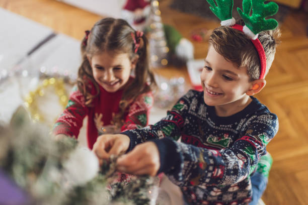istock Happy children on Christmas Eve 1350793692