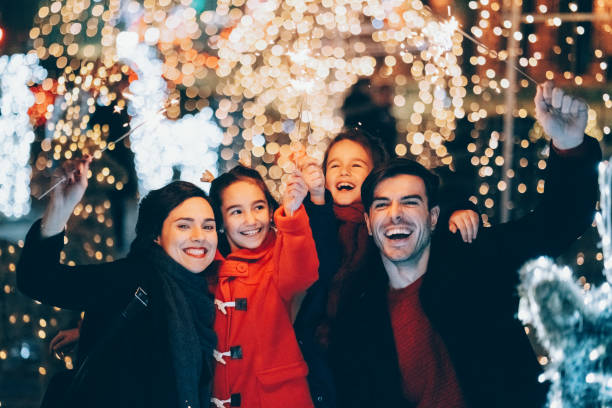 istock Family celebrating Christmas 1350793949