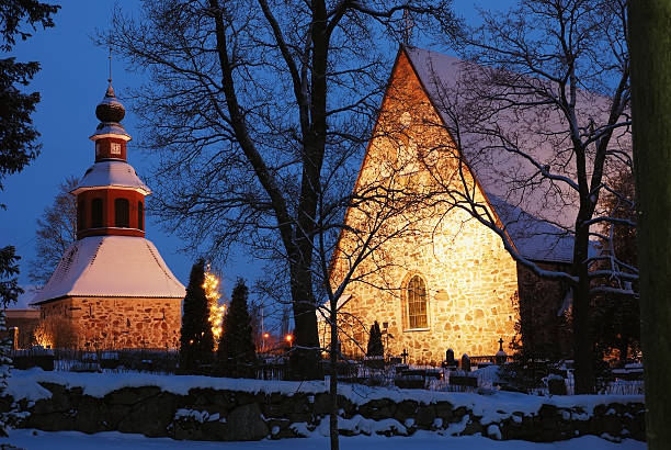 istock christmas night scenery in Finland 135079568