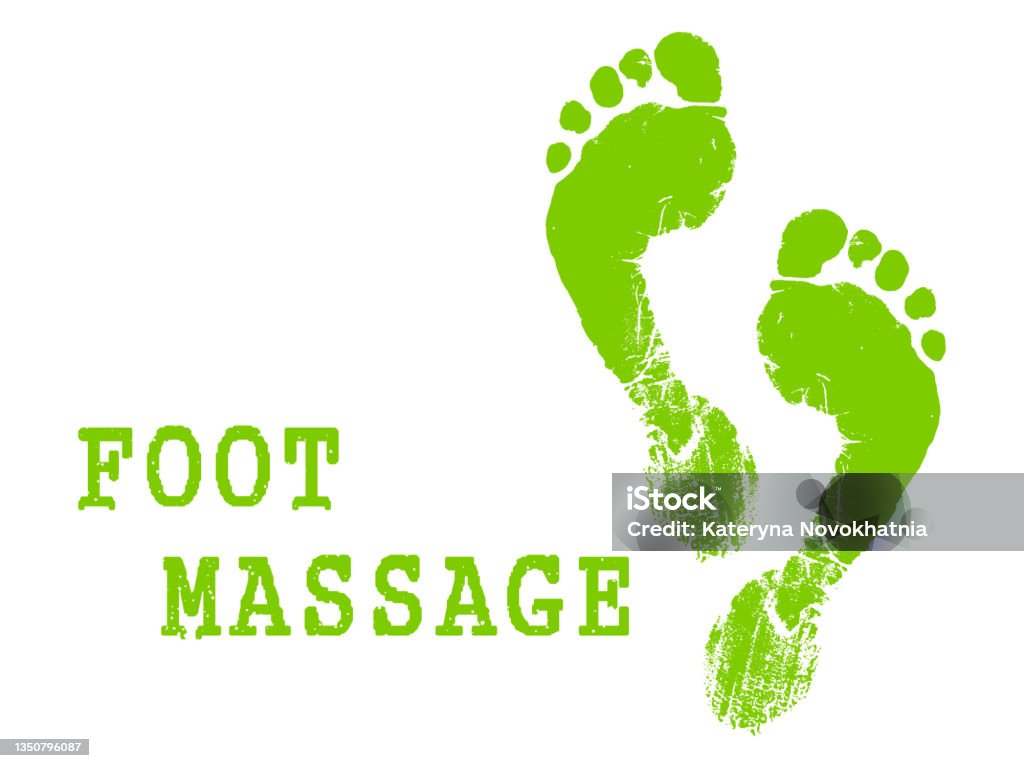Foot Massage Concept Foot Massage Stamp In Green Print Of Foots Logo  Reflexology For Your Web Site Design Logo App Ui Stock Vector Eps10 Stock  Illustration - Download Image Now - iStock
