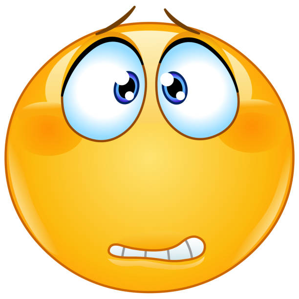 Concerned emoticon Concerned or worry emoji emoticon blush emoji stock illustrations