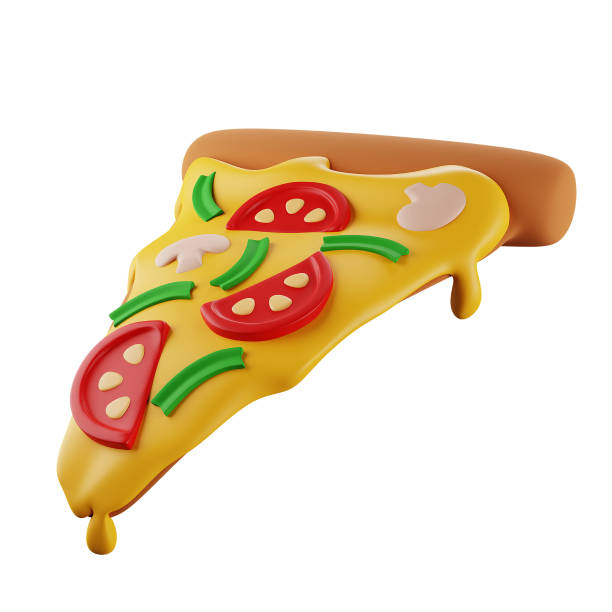 3d slice of pizza with mushrooms, pizza delivery