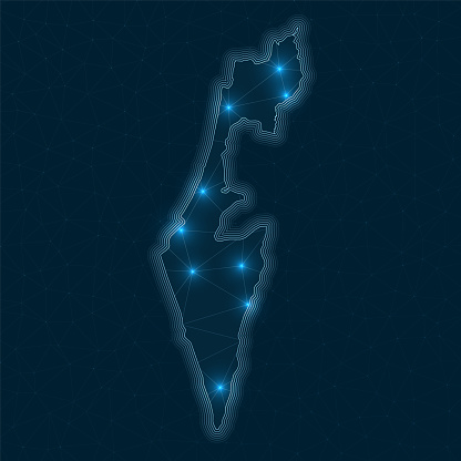 Network Israel Israel Network Map Stock Illustration - Download Image Now - Abstract ...