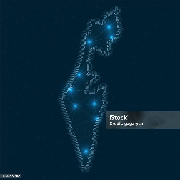 Network Israel Israel Network Map Stock Illustration - Download Image Now - Abstract ...