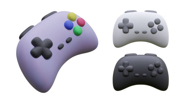 istock Set of realistic joypads isolated on white background. Video game console. Vector illustration 1350798907