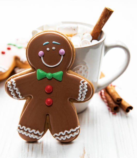 istock Homemade hot chocolate mug and gingerbread cookie 1350799206