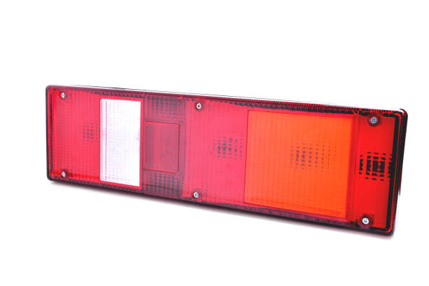 istock back light, car tail light, multi-section truck tail light, auto part, car detail white background close-up 1350800667