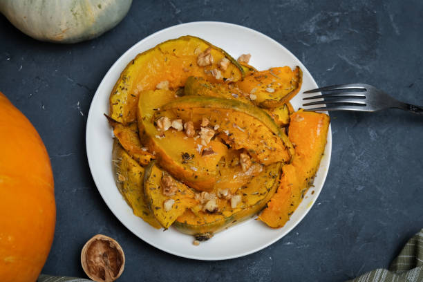 istock Plate of baked pumpkin 1350802022