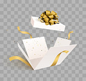 istock Open gift box with confetti 1350803342