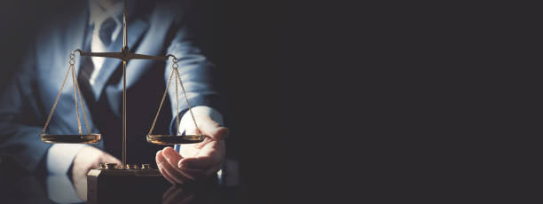 Scale of justice, lawyer or attorney concept stock photo