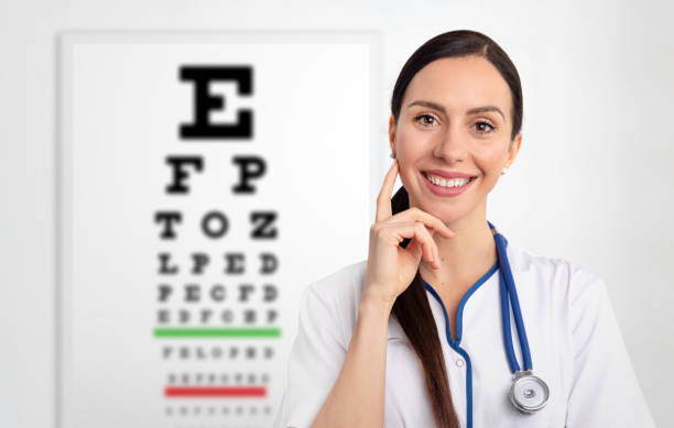 istock Eye doctor, oculist in clinic. 1350804372