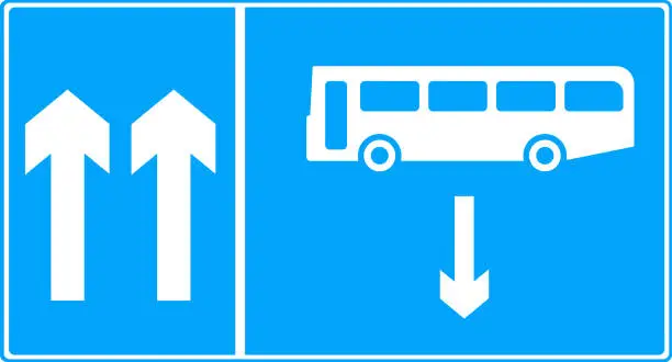 Vector illustration of Contra-flow bus lane