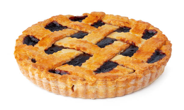 istock Berry tart pie isolated on white background 1350807429
