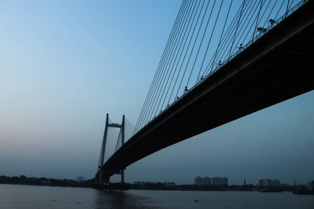 View from Princep Ghat of Kolkata in west bengal of India