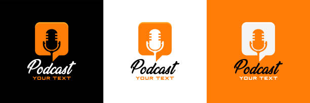 Podcast concept icon design, Vector illustration Podcast concept icon logo design, in vector format podcast mobile stock illustrations
