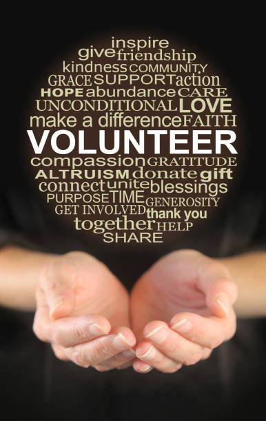 концепция волонтерской кампании word cloud circle - picture of the word love стоковые фото и изображения