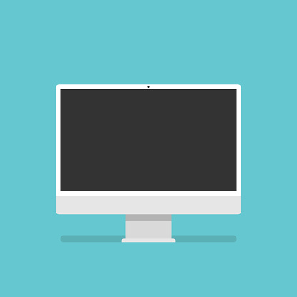 Computer Flat Image Computer Desktop Flat Design Stock Illustration - Download Image Now ...
